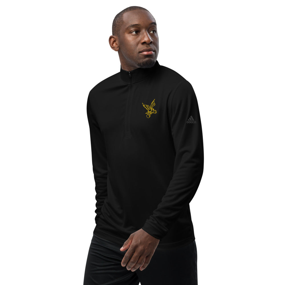 adidas Barbell Eagle Quarter-Zip Lifting Pullover in Black - Left Front