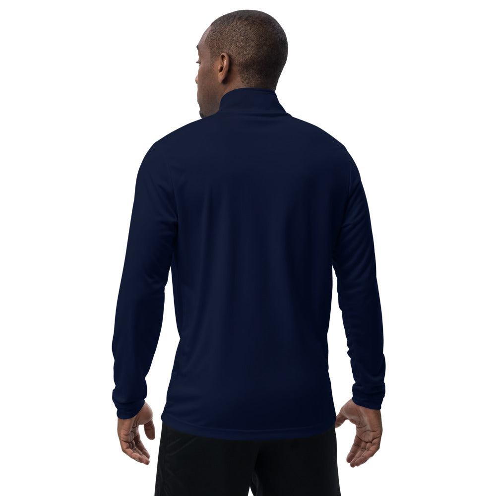 adidas Barbell Eagle Quarter-Zip Lifting Pullover in Collegiate Navy - Back