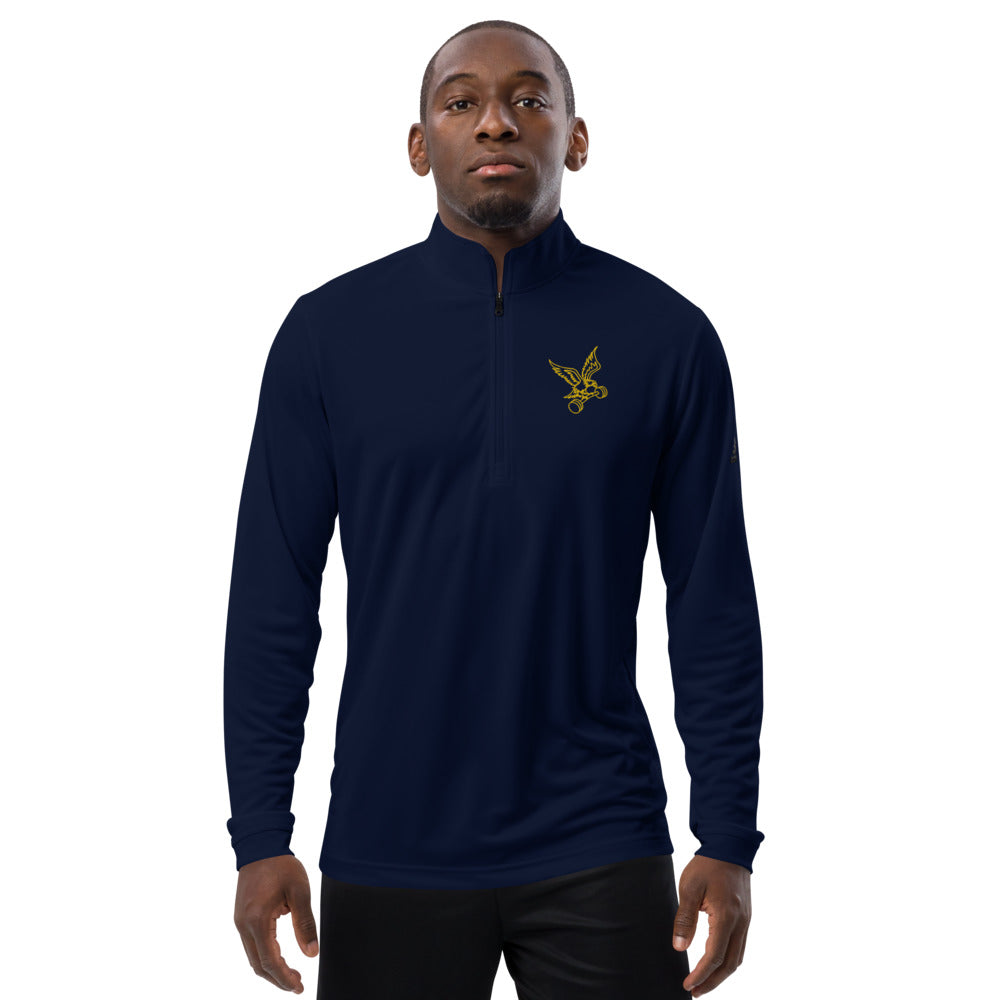 adidas Barbell Eagle Quarter-Zip Lifting Pullover in Collegiate Navy - Front