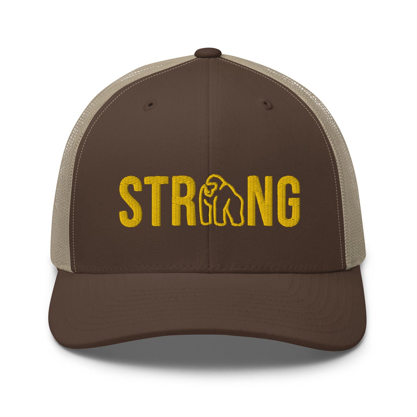 Ape Strong Hat with Gold Embroidery in Brown Khaki