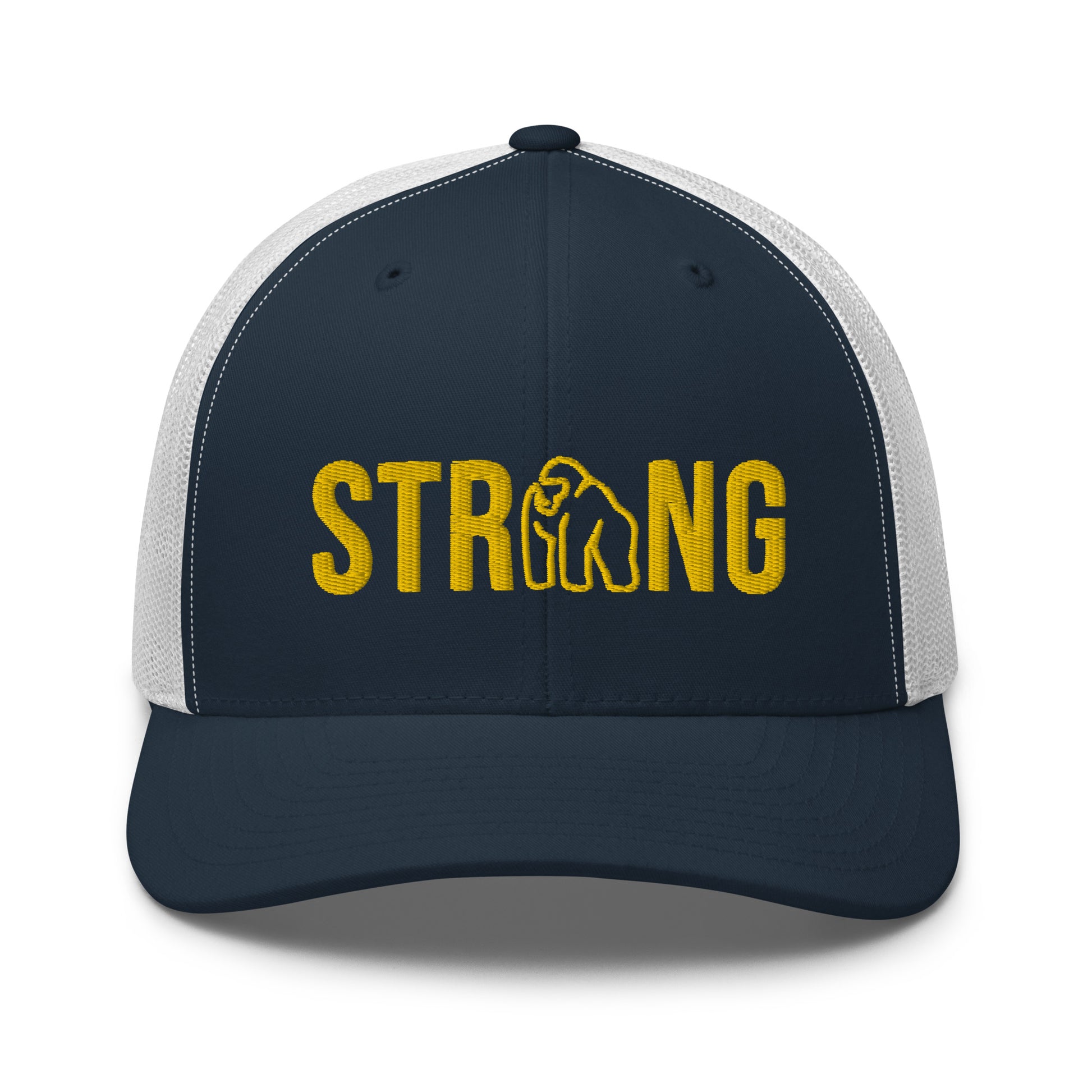 Ape Strong Hat with Gold Embroidery in Navy and White