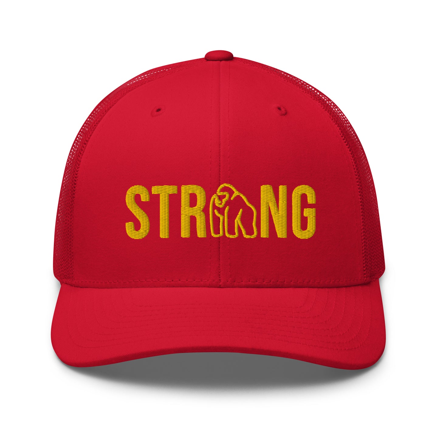 Ape Strong Hat with Gold Embroidery in Red