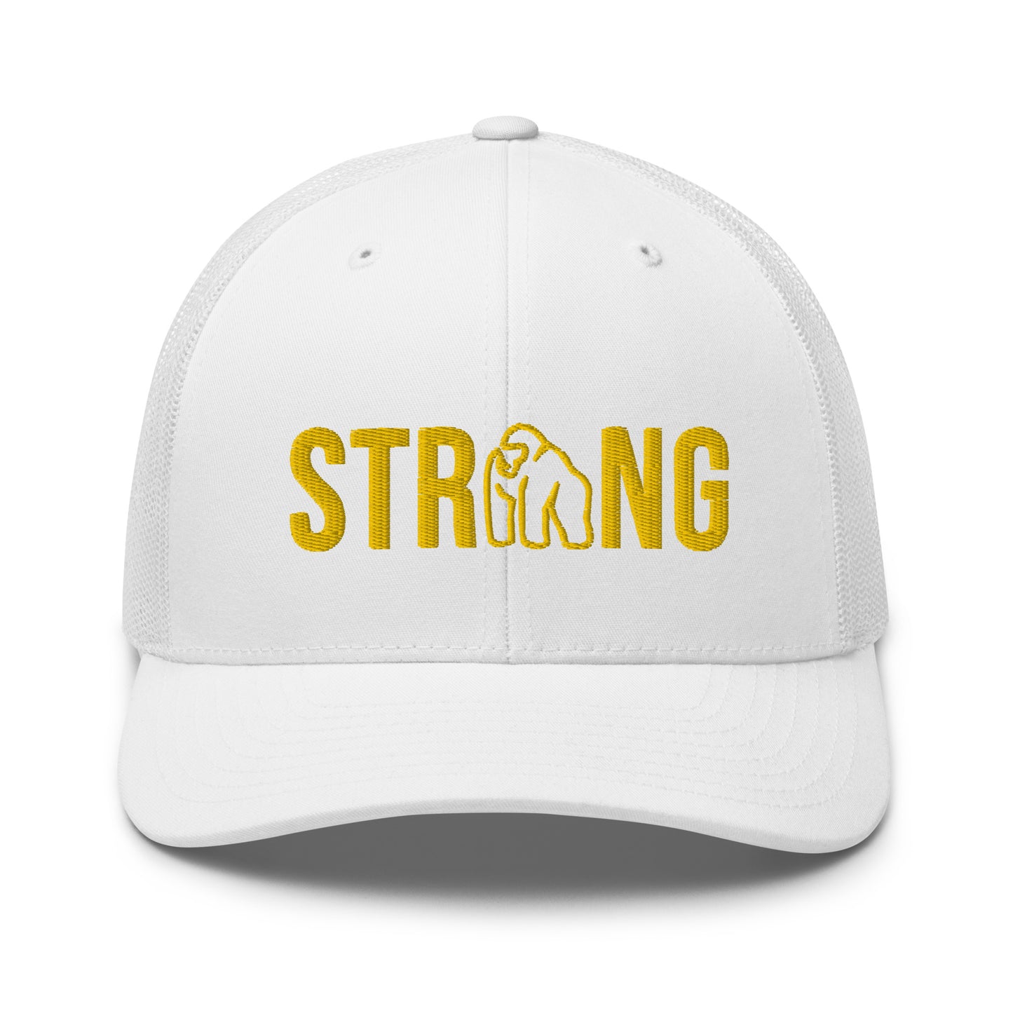 Ape Strong Hat with Gold Embroidery in White