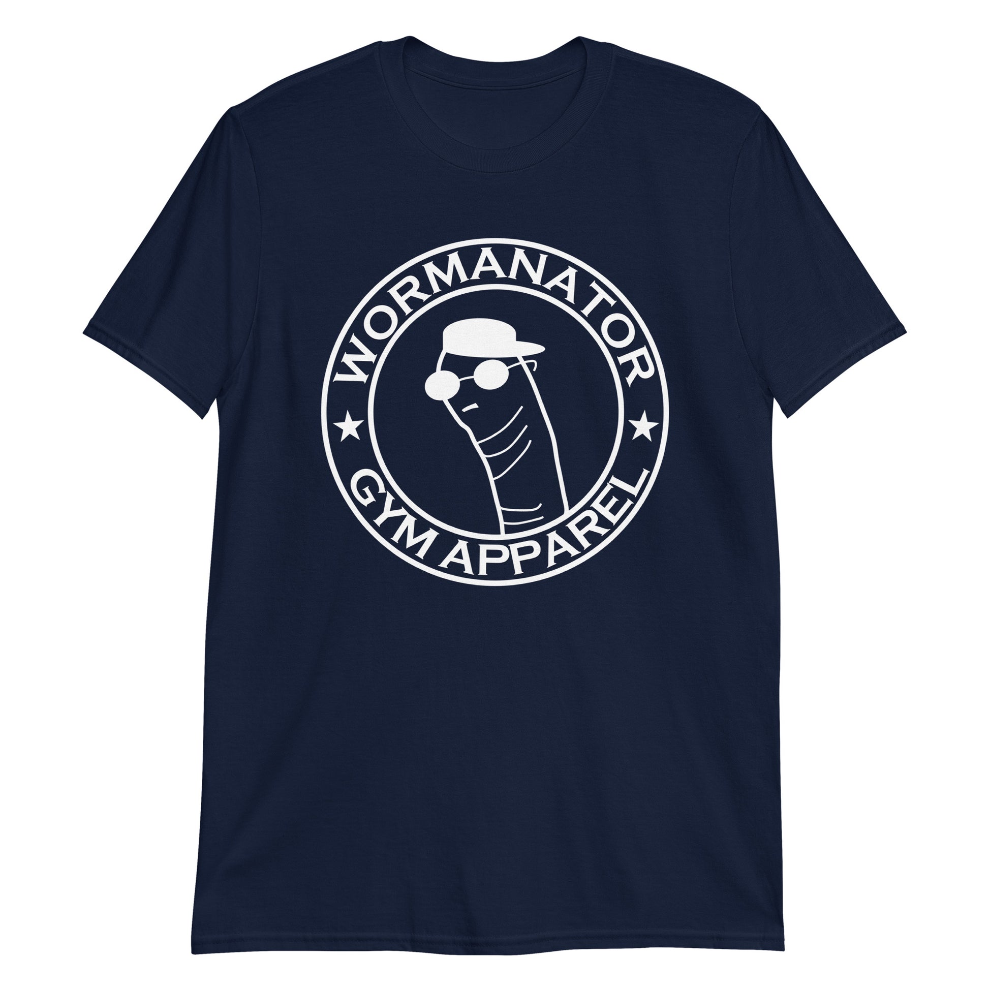 Wormanator Gym Apparel "Worm Logo" Shirt in Navy