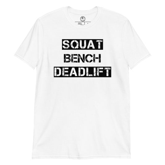 Squat Bench Deadlift Shirt in White