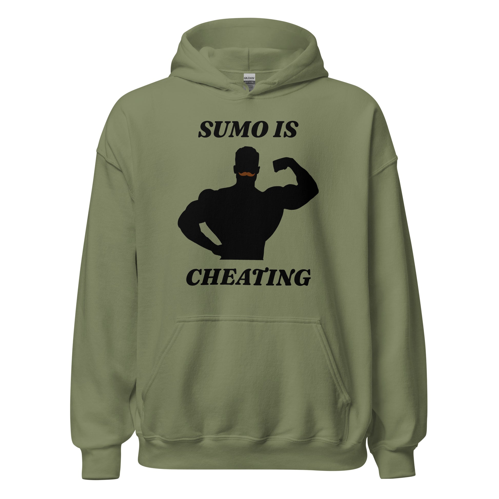 CBum Sumo is Cheating Hoodie in Military Green