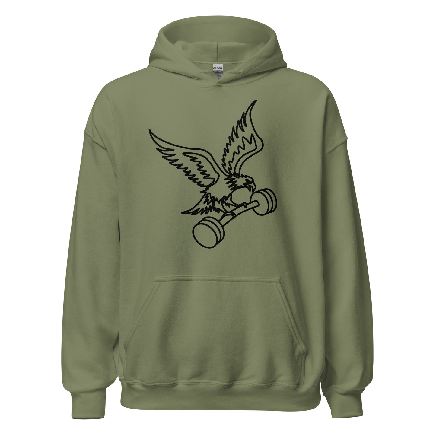 Barbell Eagle Hoodie in Military Green