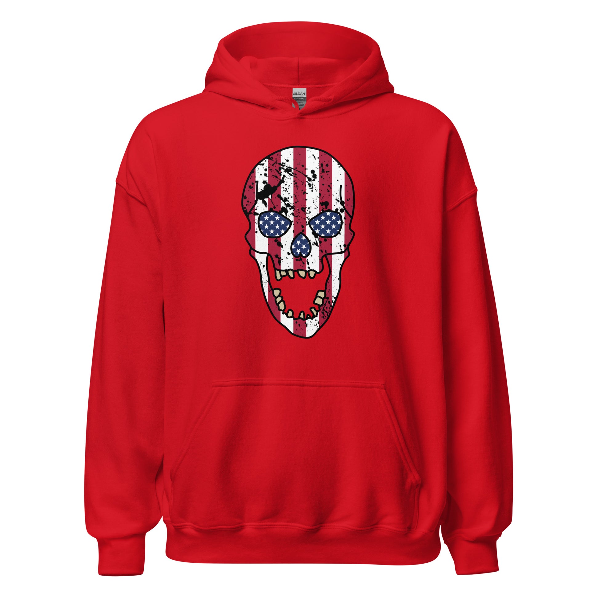 USA Skull Hoodie in Red
