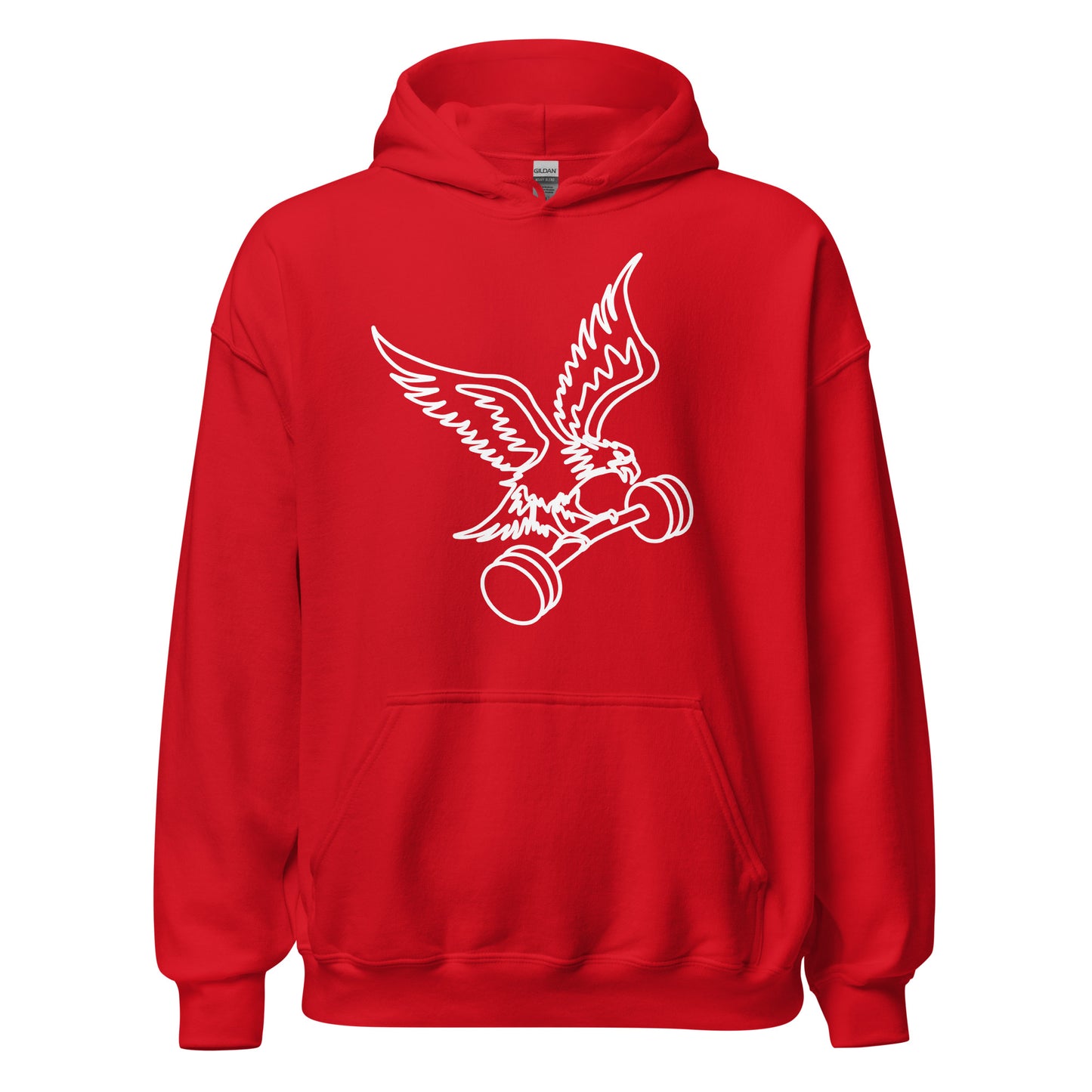 Barbell Eagle Hoodie in Red