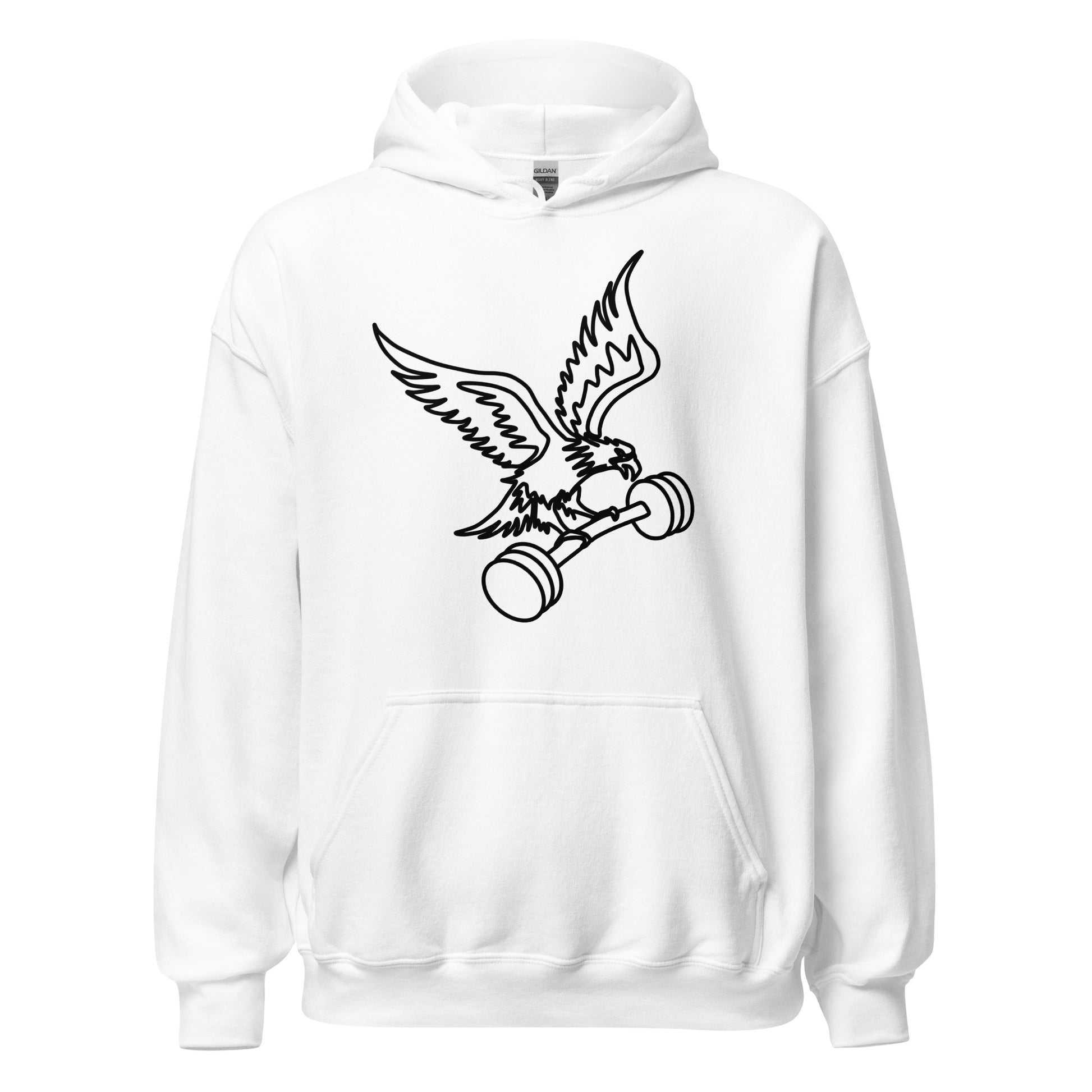 Barbell Eagle Hoodie in White
