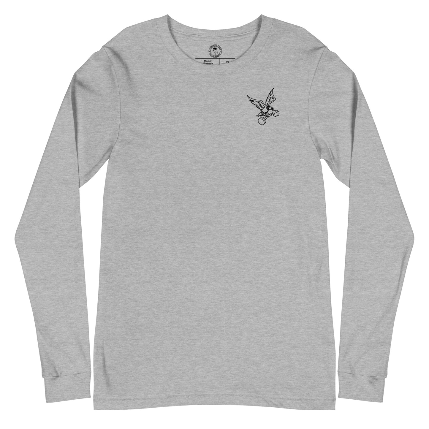 Unisex Barbell Eagle Long Sleeve Shirt in Athletic Heather