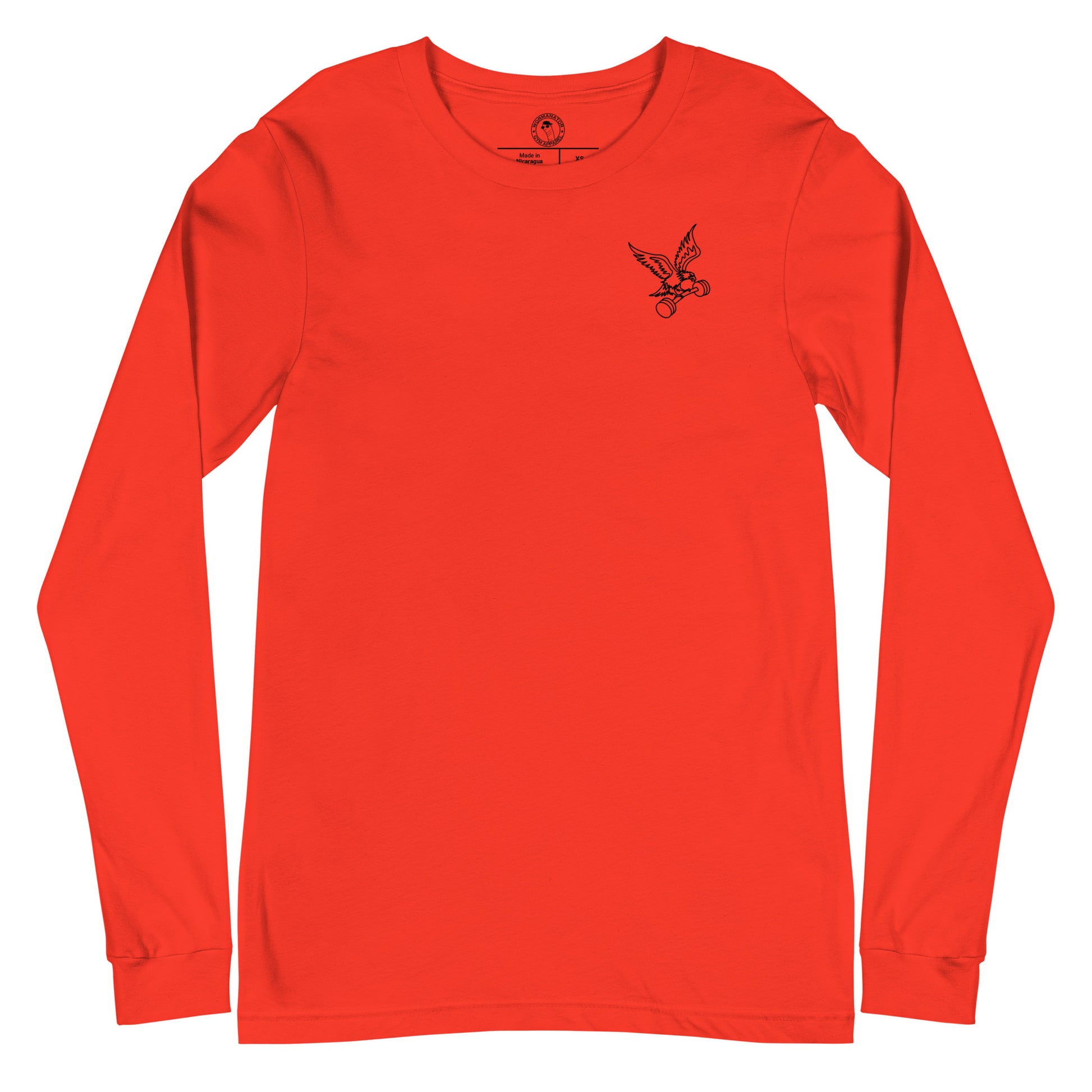 Unisex Barbell Eagle Long Sleeve Shirt in Poppy