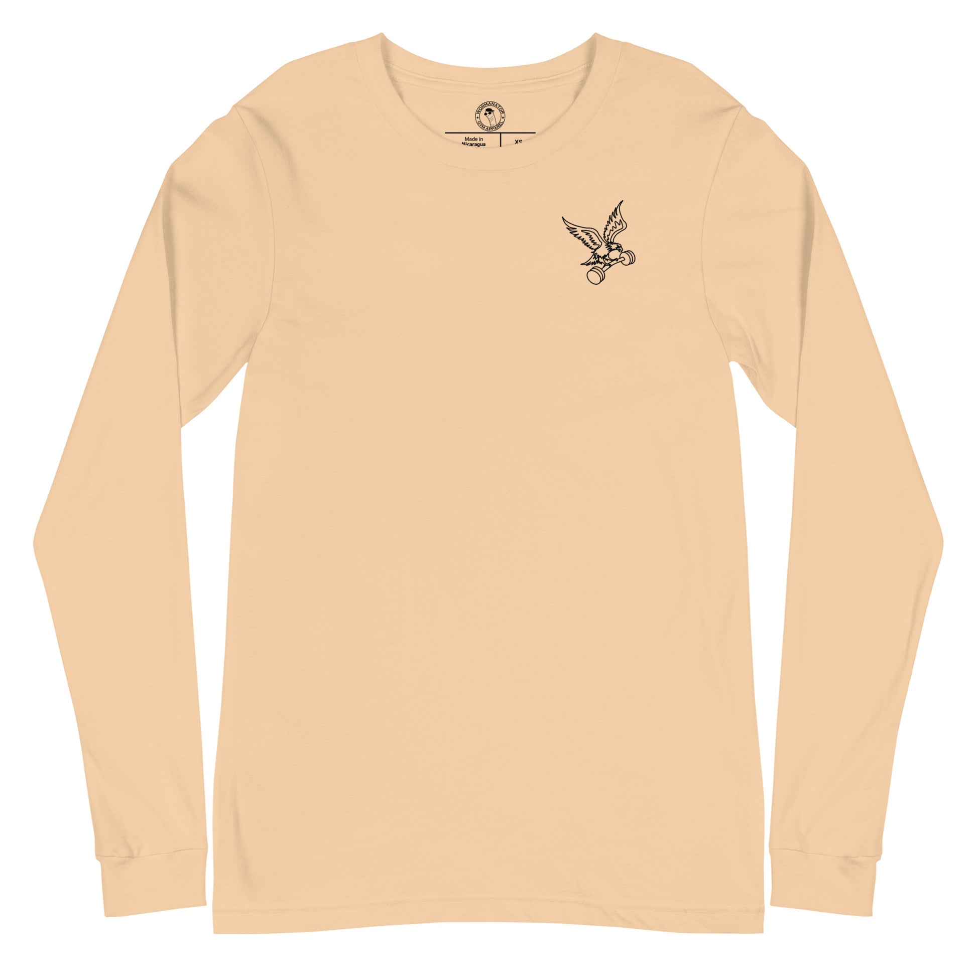 Unisex Barbell Eagle Long Sleeve Shirt in Sand Dune
