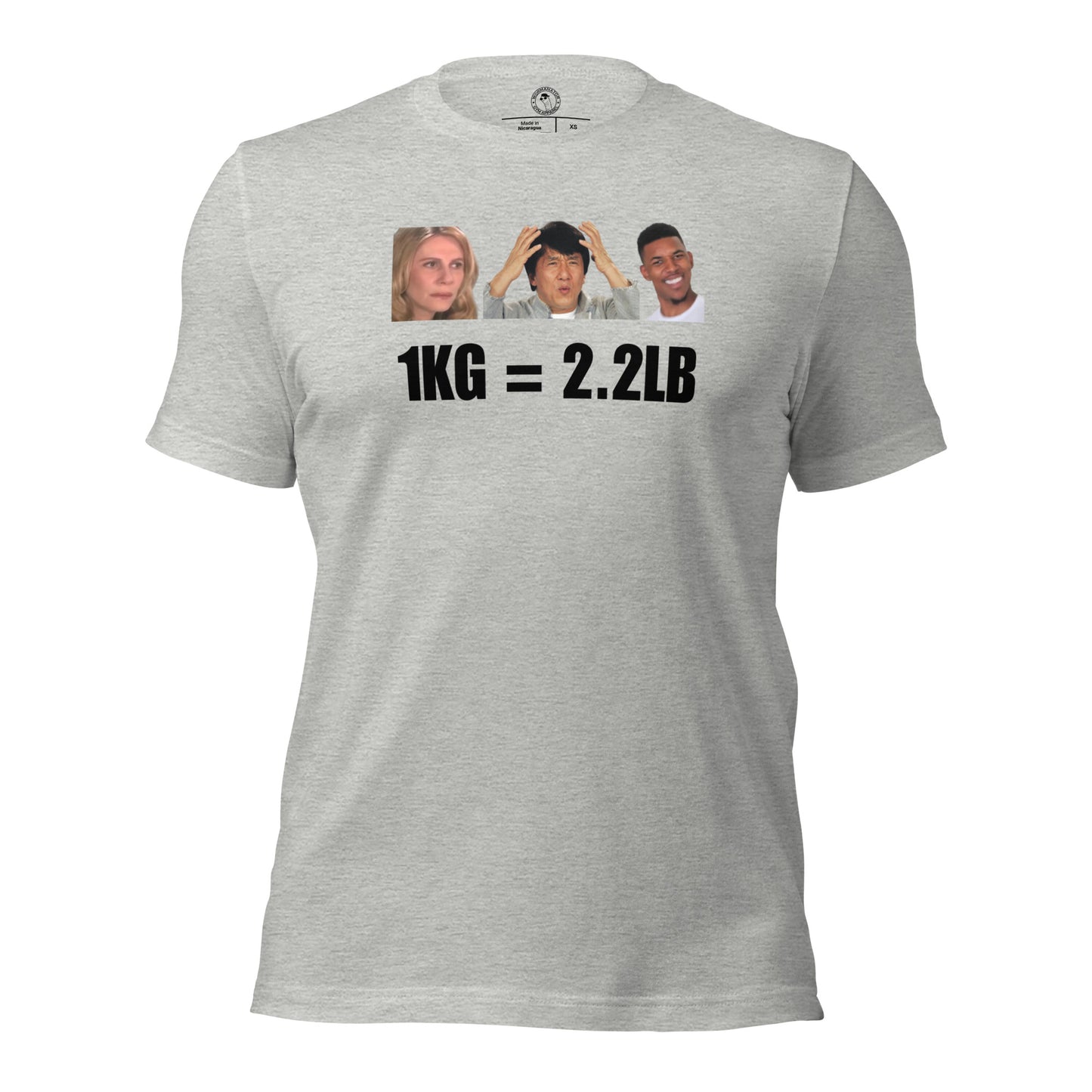 1kg = 2.2lb Powerlifting Conversion Shirt in Athletic Heather