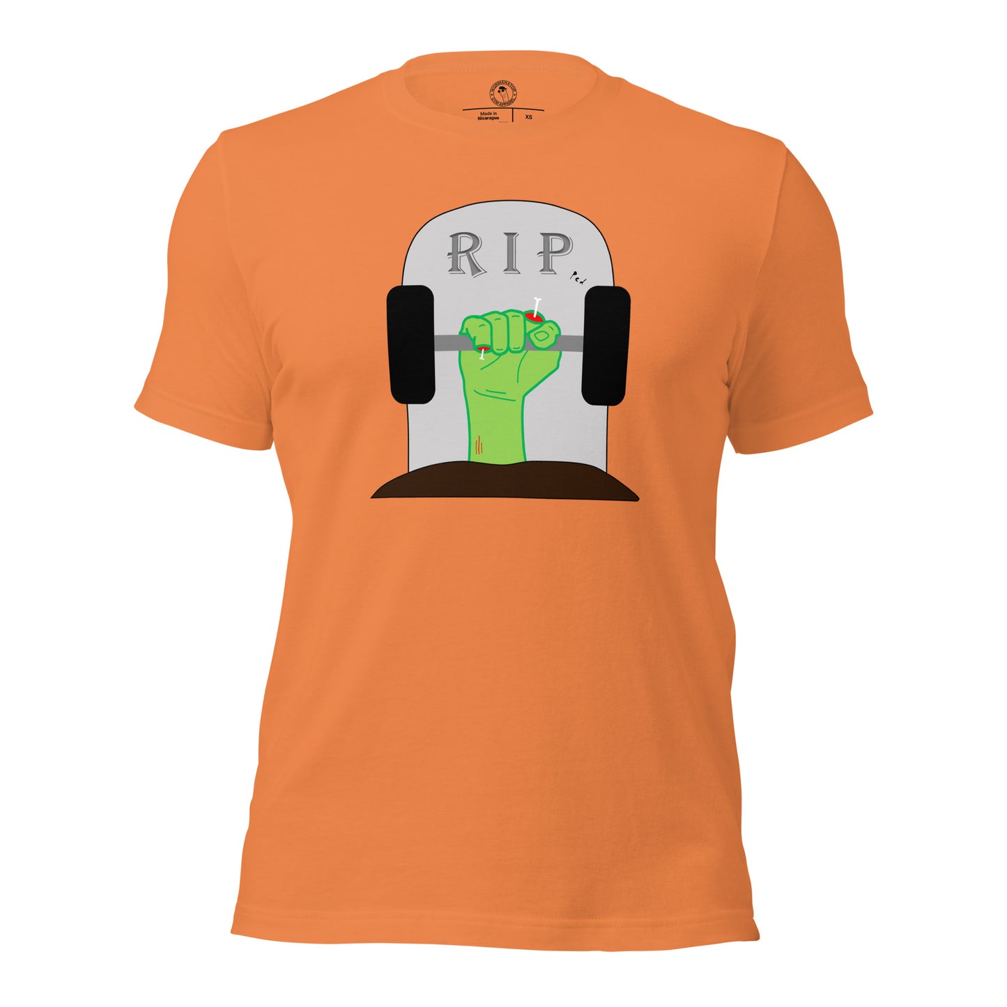 Ripped Zombie Shirt in Burnt Orange