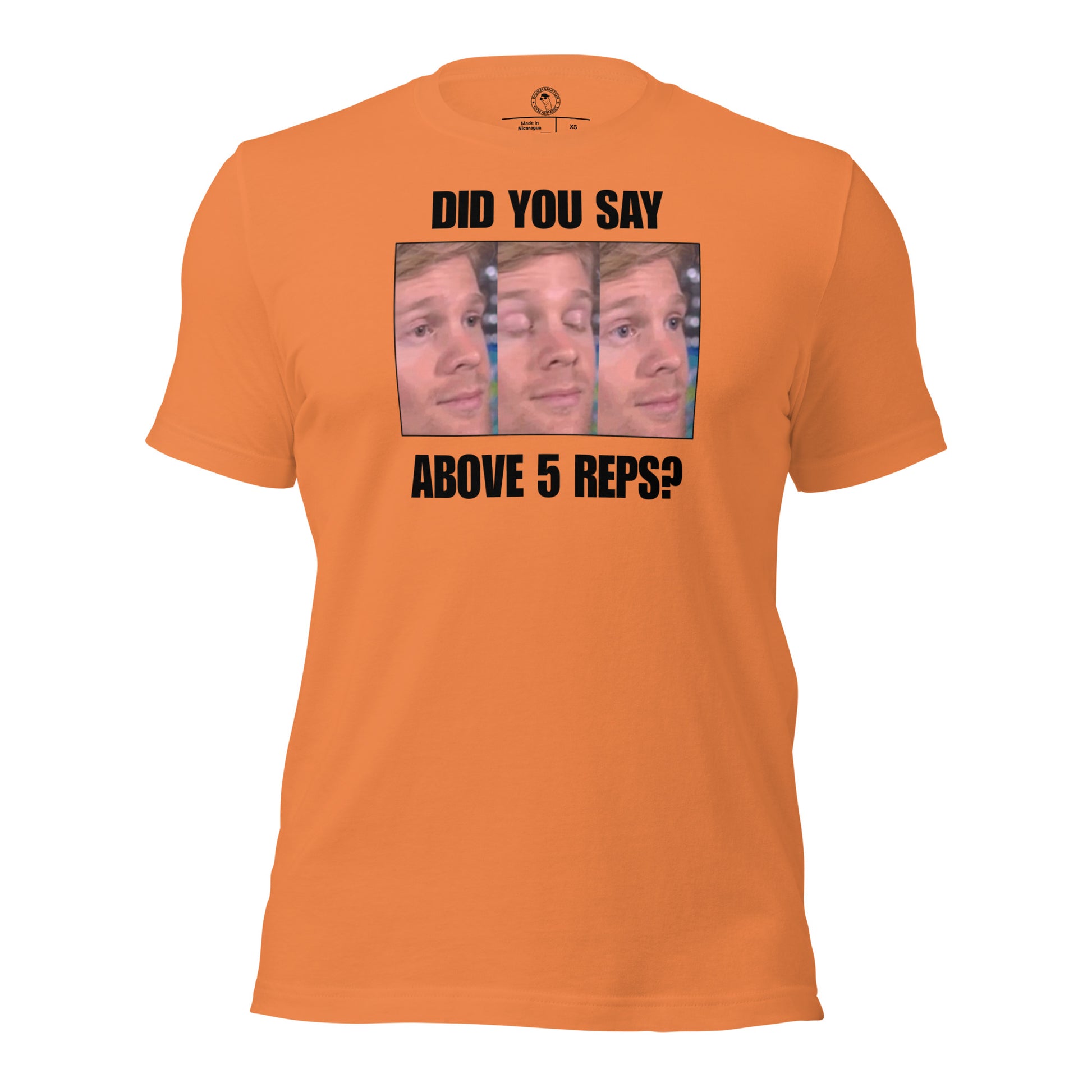 Above 5 Reps is Cardio Shirt in Burnt Orange