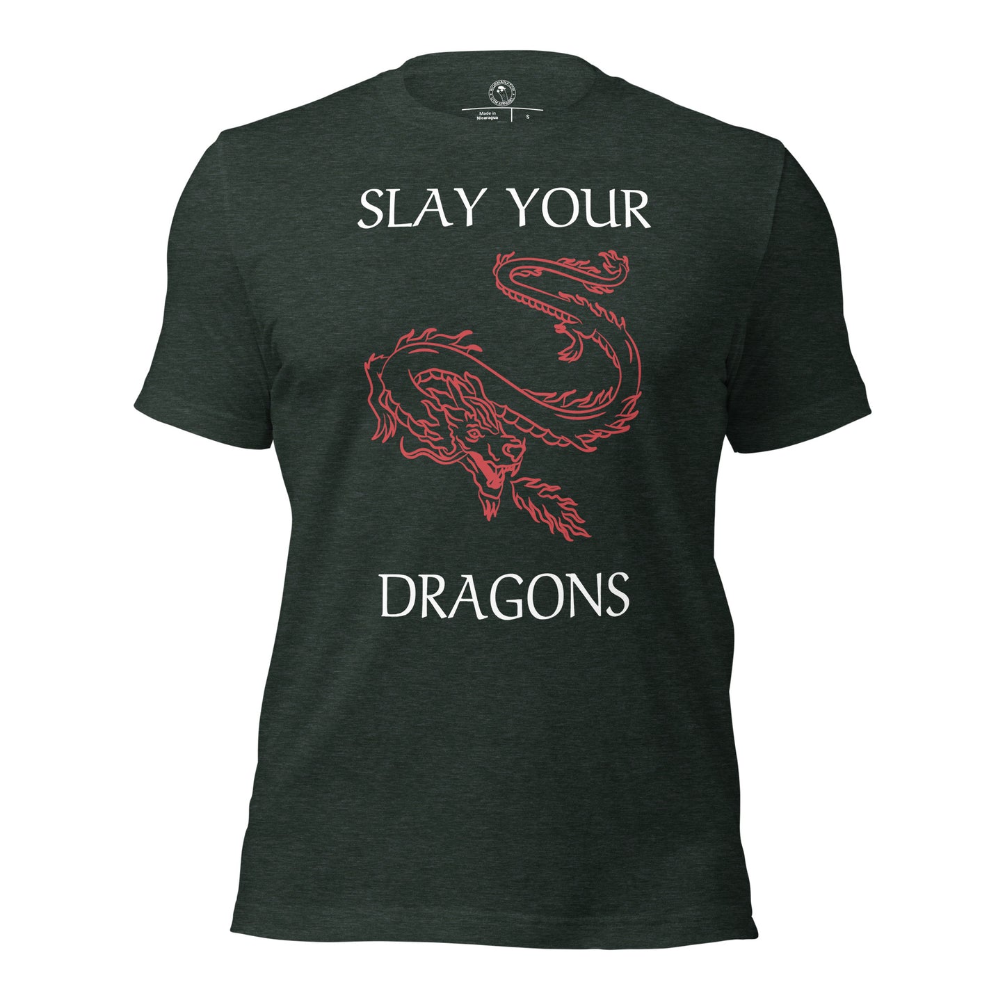 Slay Your Dragons Shirt in Heather Forest