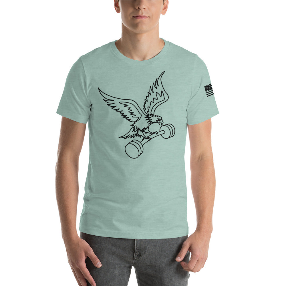 Fitness is Freedom Lifting T-Shirt in Heather Prism Dusty Blue