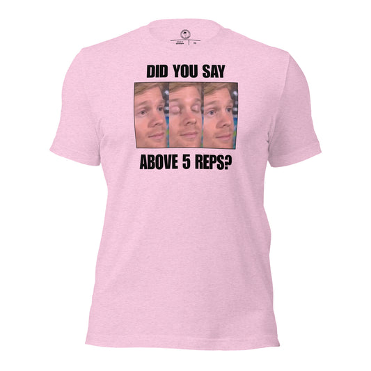 Above 5 Reps is Cardio Shirt in Heather Prism Lilac