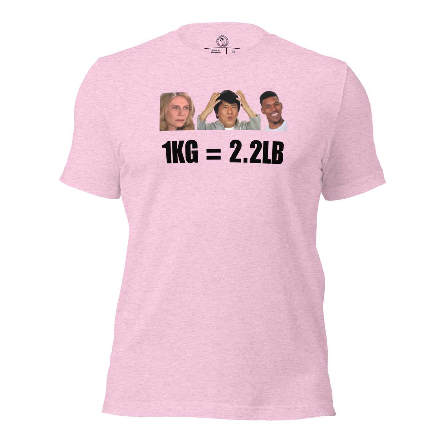 1kg = 2.2lb Powerlifting Conversion Shirt in Heather Prism Lilac