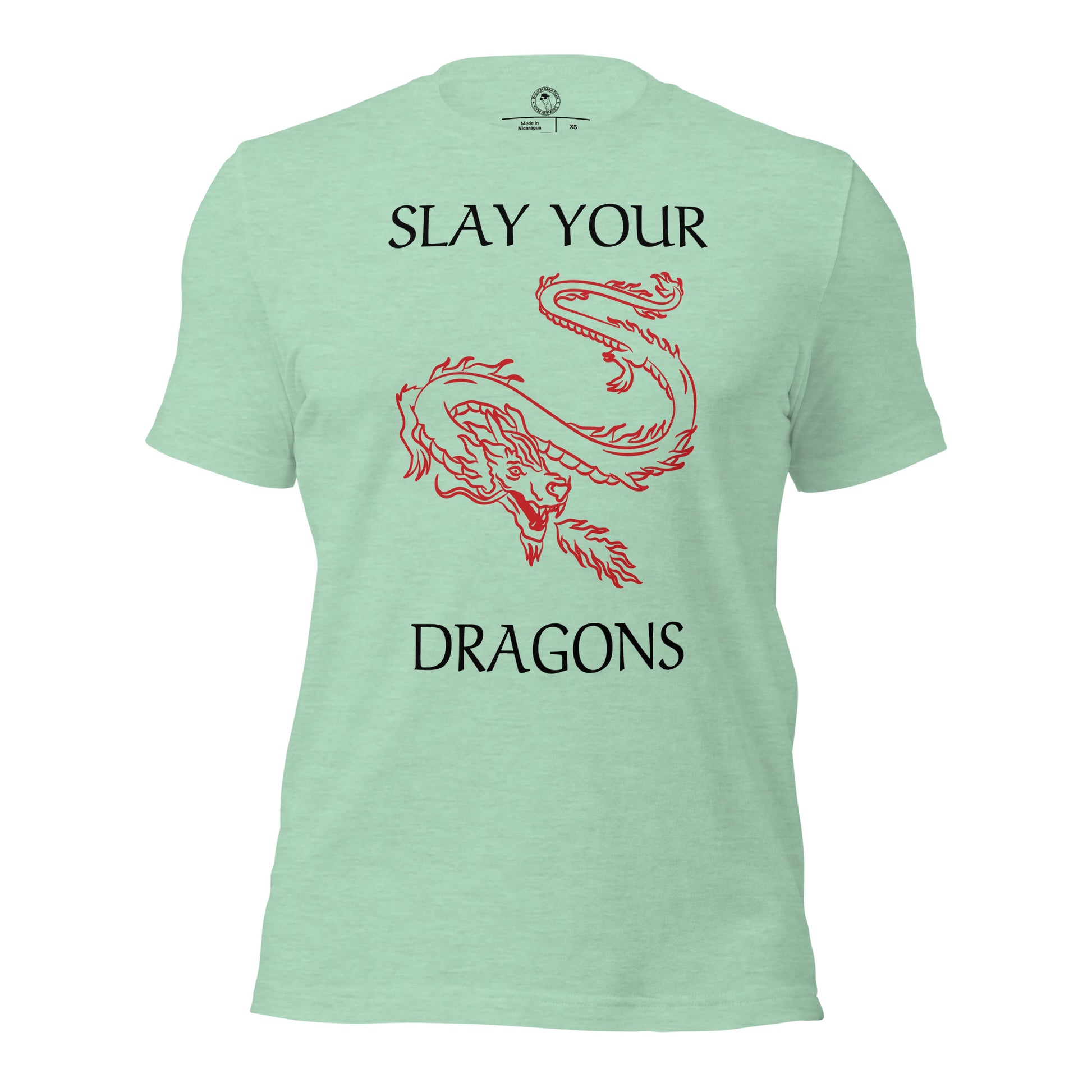 Slay Your Dragons Shirt in Heather Prism Mint