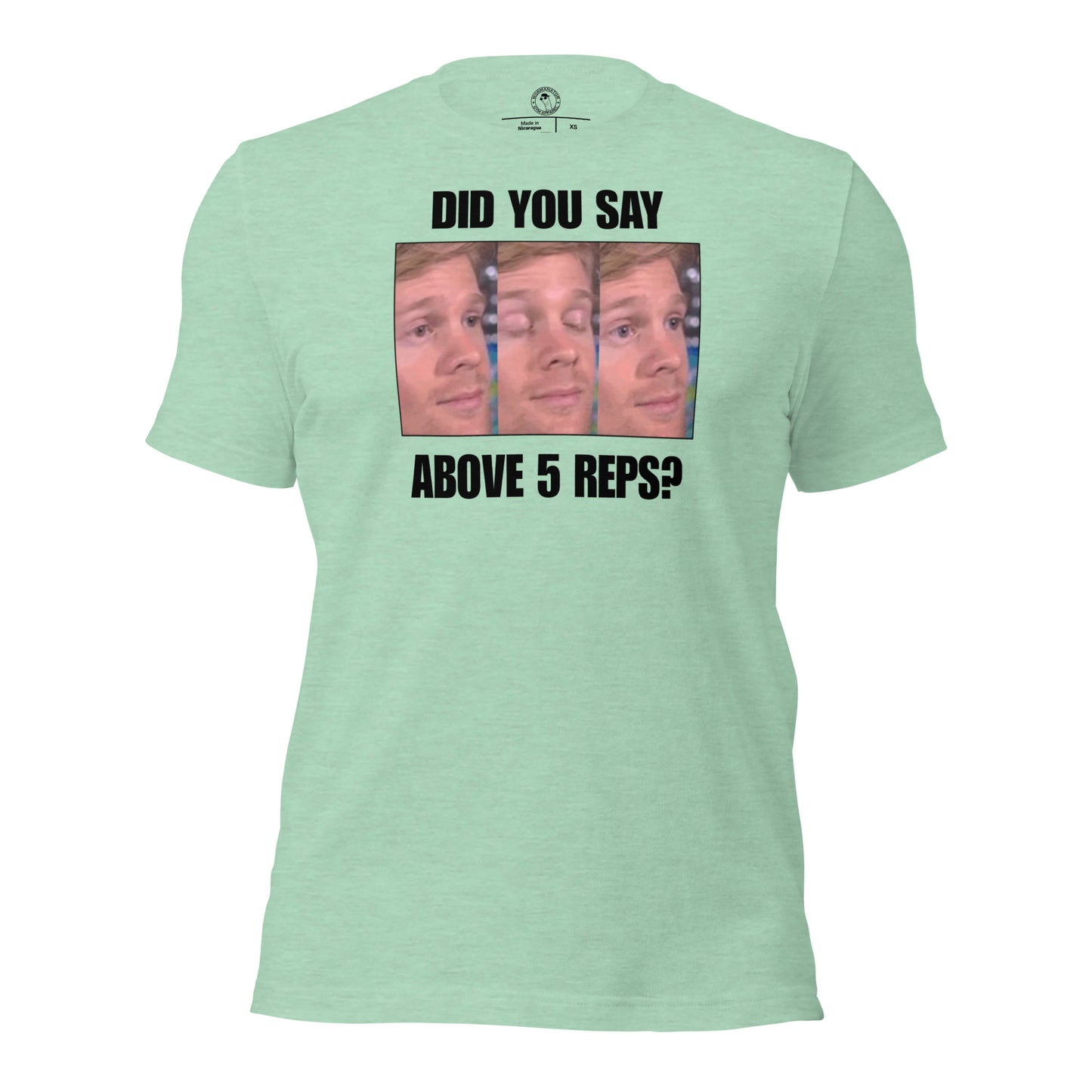 Above 5 Reps is Cardio Shirt in Heather Prism Mint