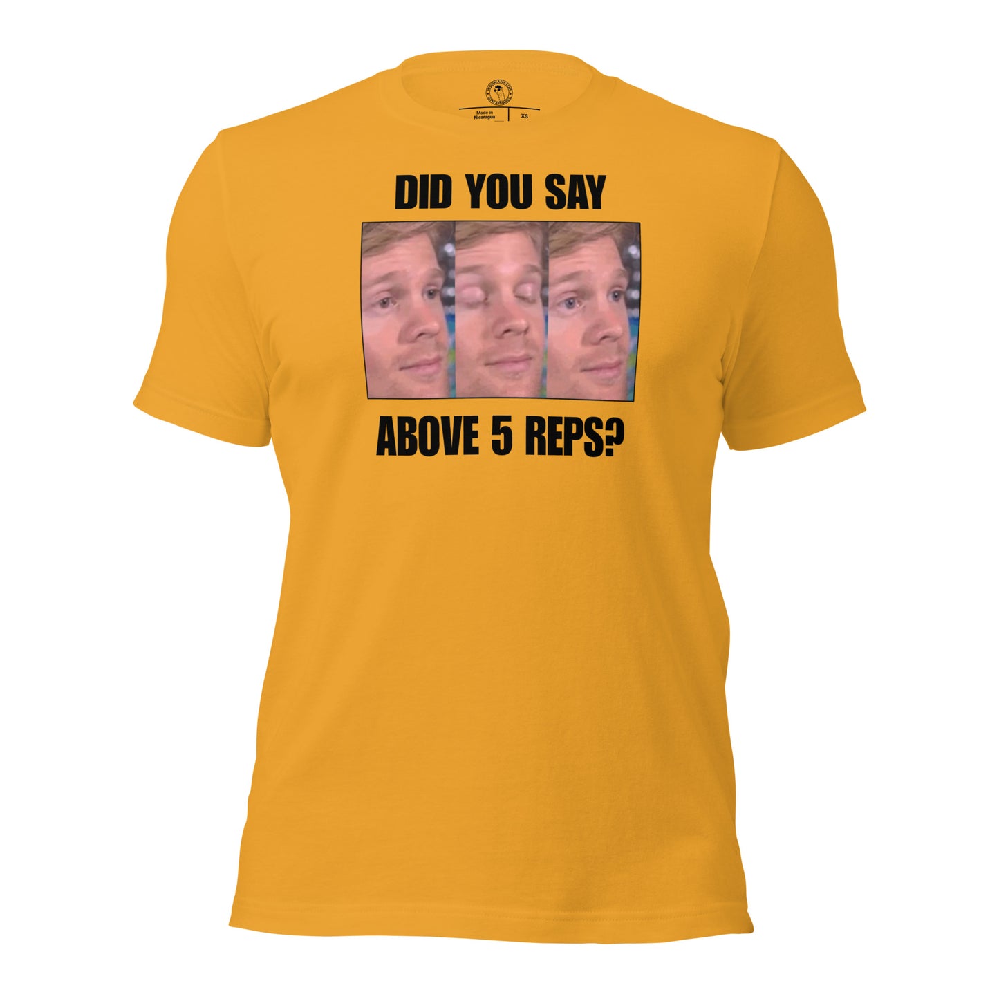 Above 5 Reps is Cardio Shirt in Mustard