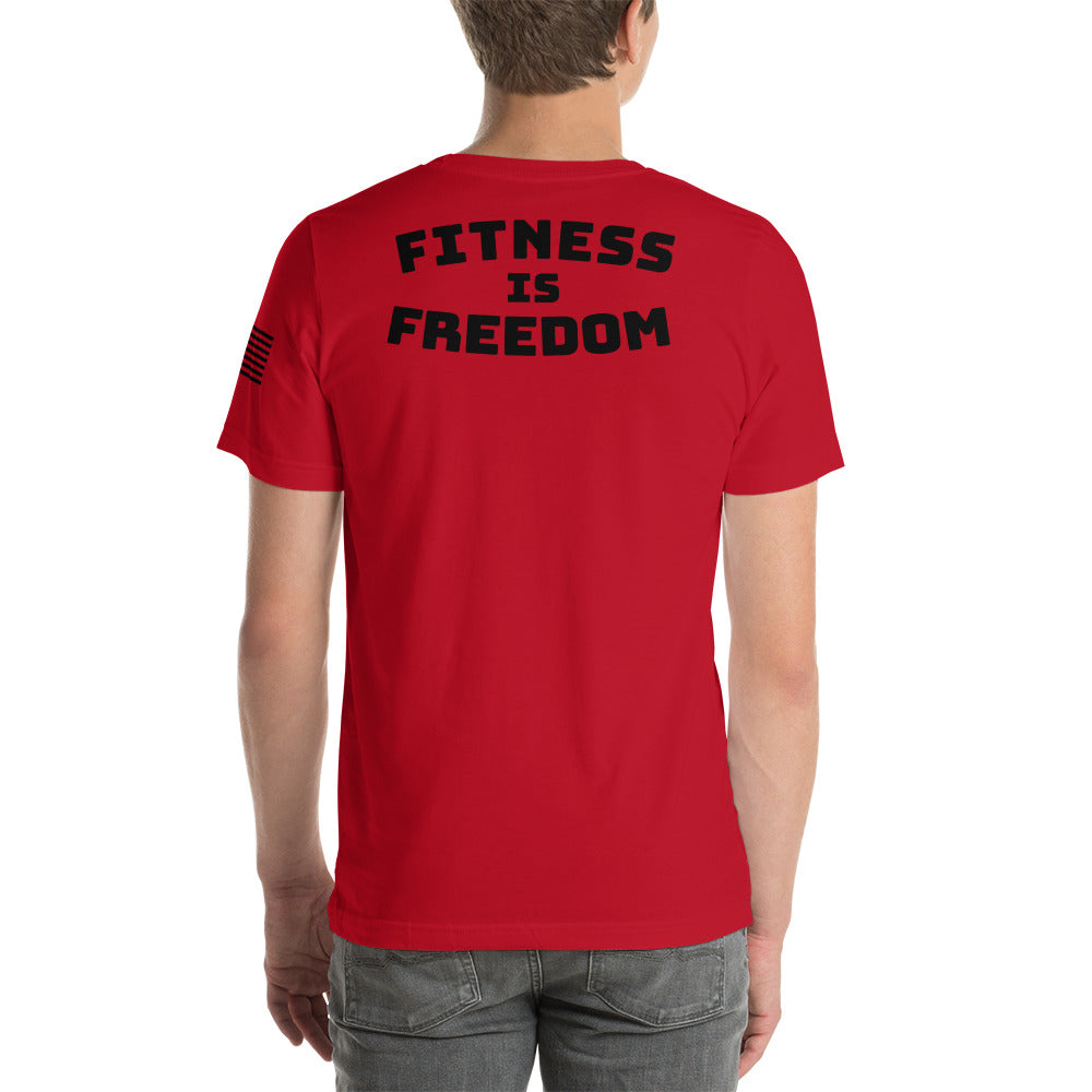 Fitness is Freedom Lifting T-Shirt in Red - Back