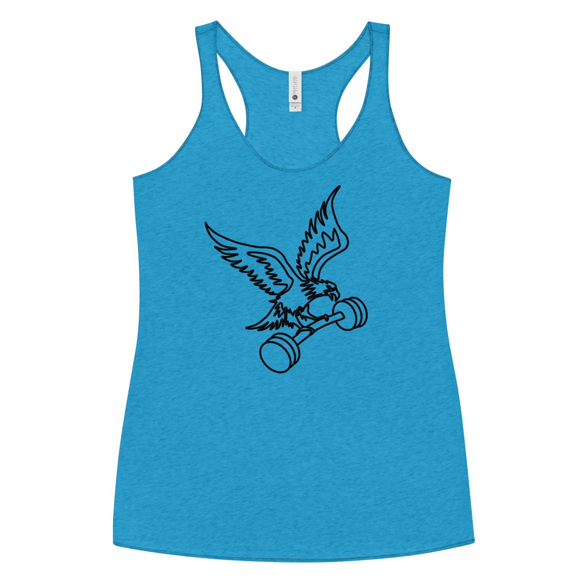 Women's Barbell Eagle Racerback Tank in Vintage Turquoise