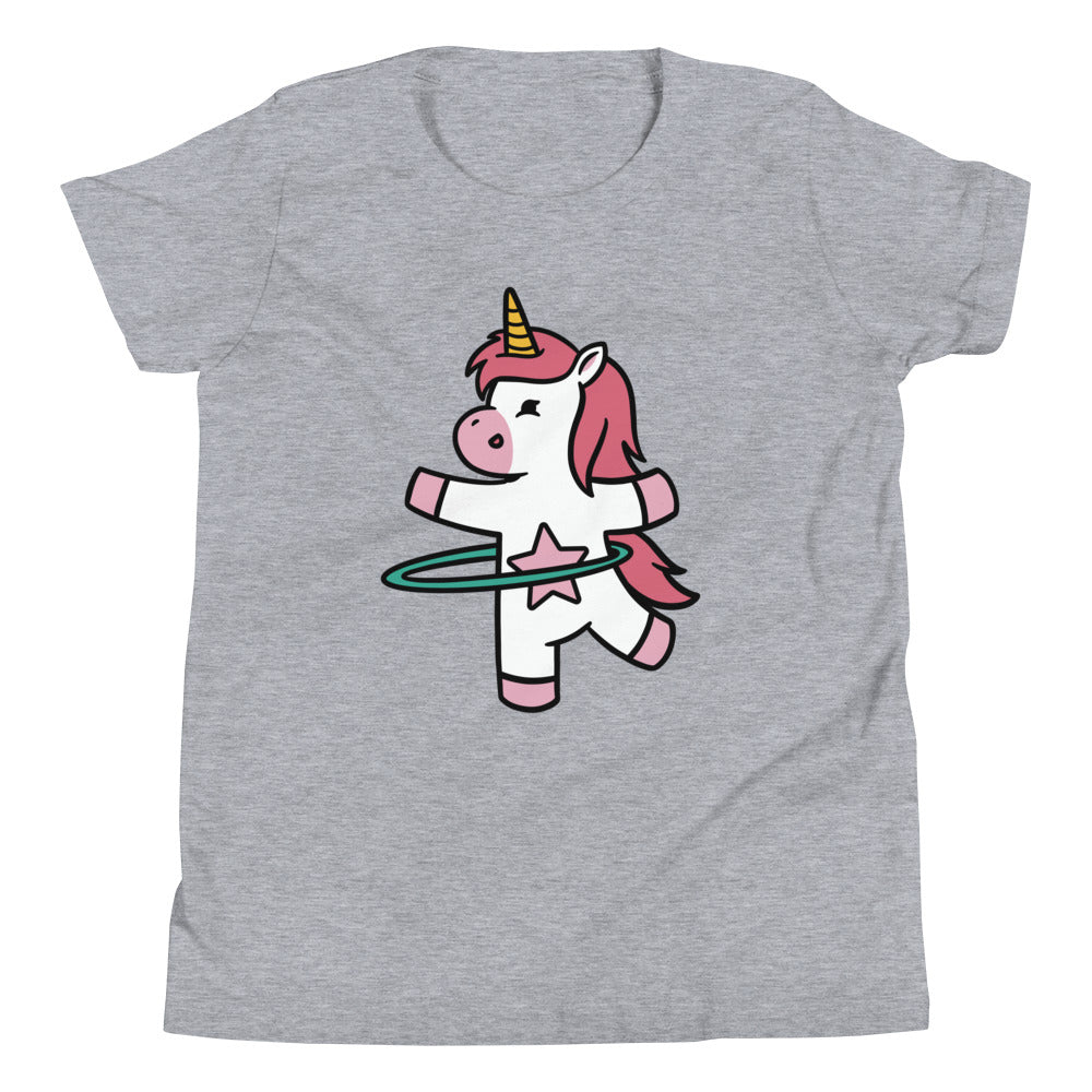 Hula Hooping Unicorn Children's T-Shirt in Athletic Heather