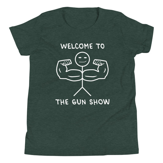 Welcome to the Gun Show Children's T-Shirt in Heather Forest