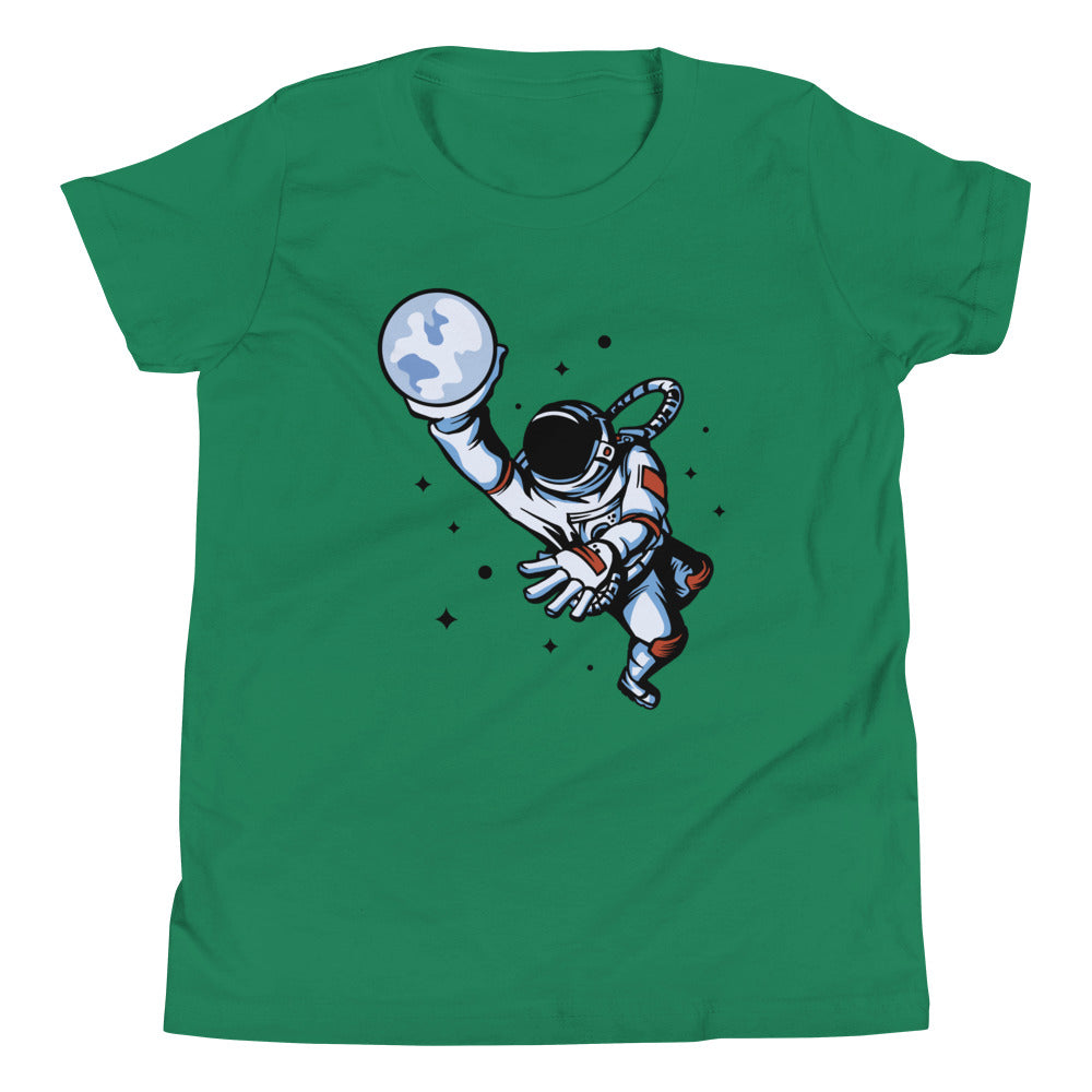 Dunking Astronaut Children's T-Shirt in Kelly Green