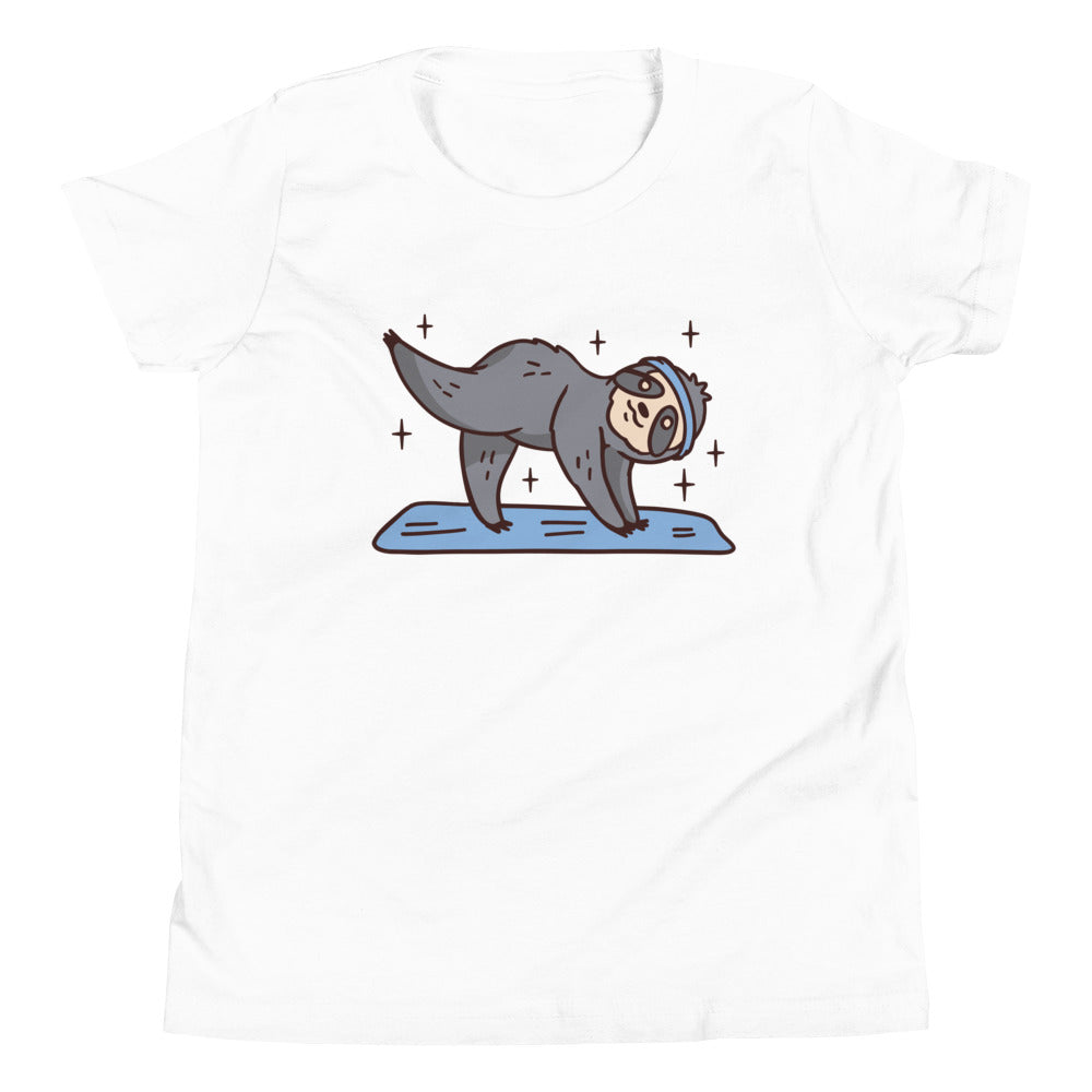 Yoga Sloth Children's T-Shirt in White