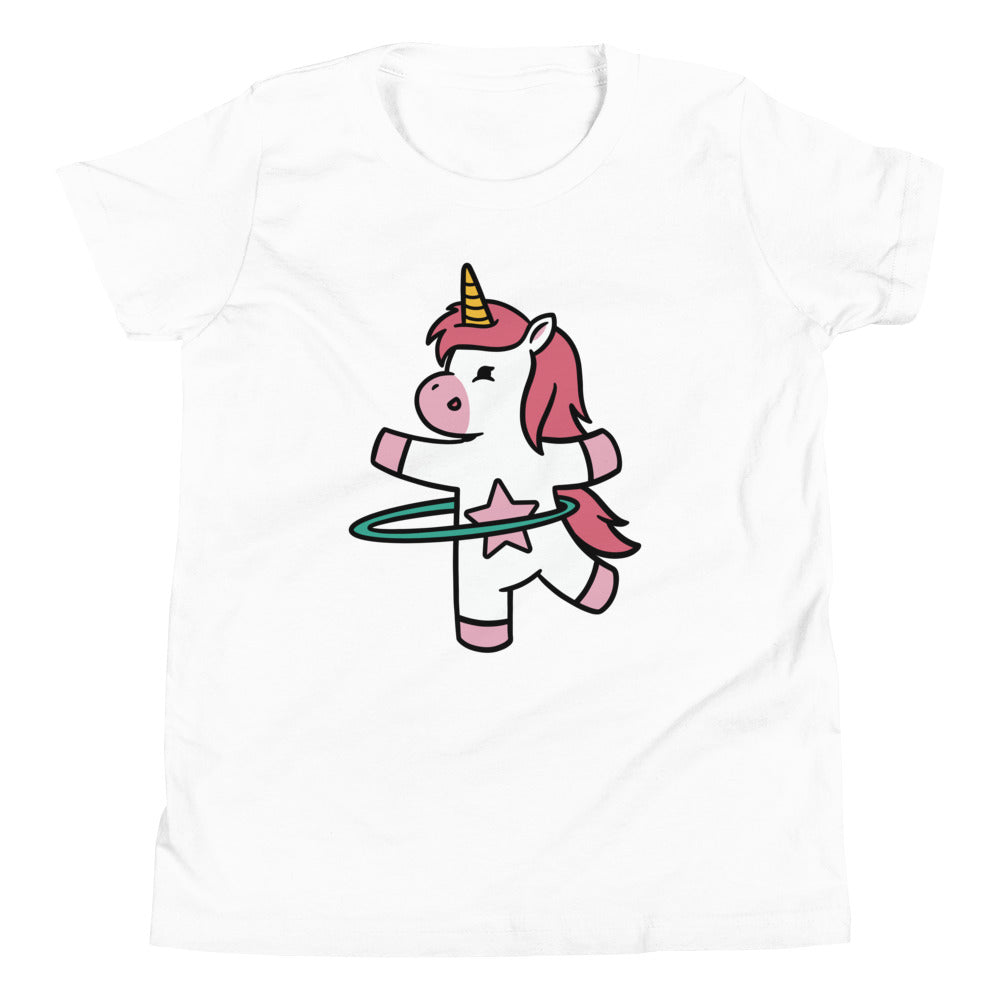 Hula Hooping Unicorn Children's T-Shirt in White